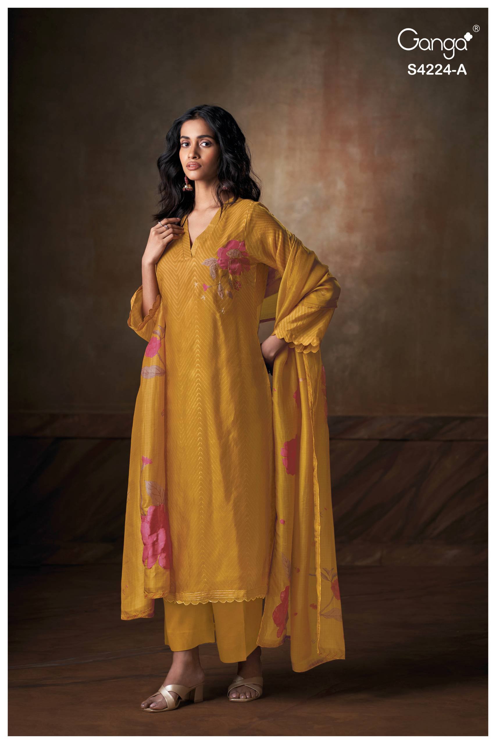ISHVIKA 4224 Series By GANGA FASHION Stylish Beautiful Colourful PURE BEMBERG Dresses At Wholesale Price